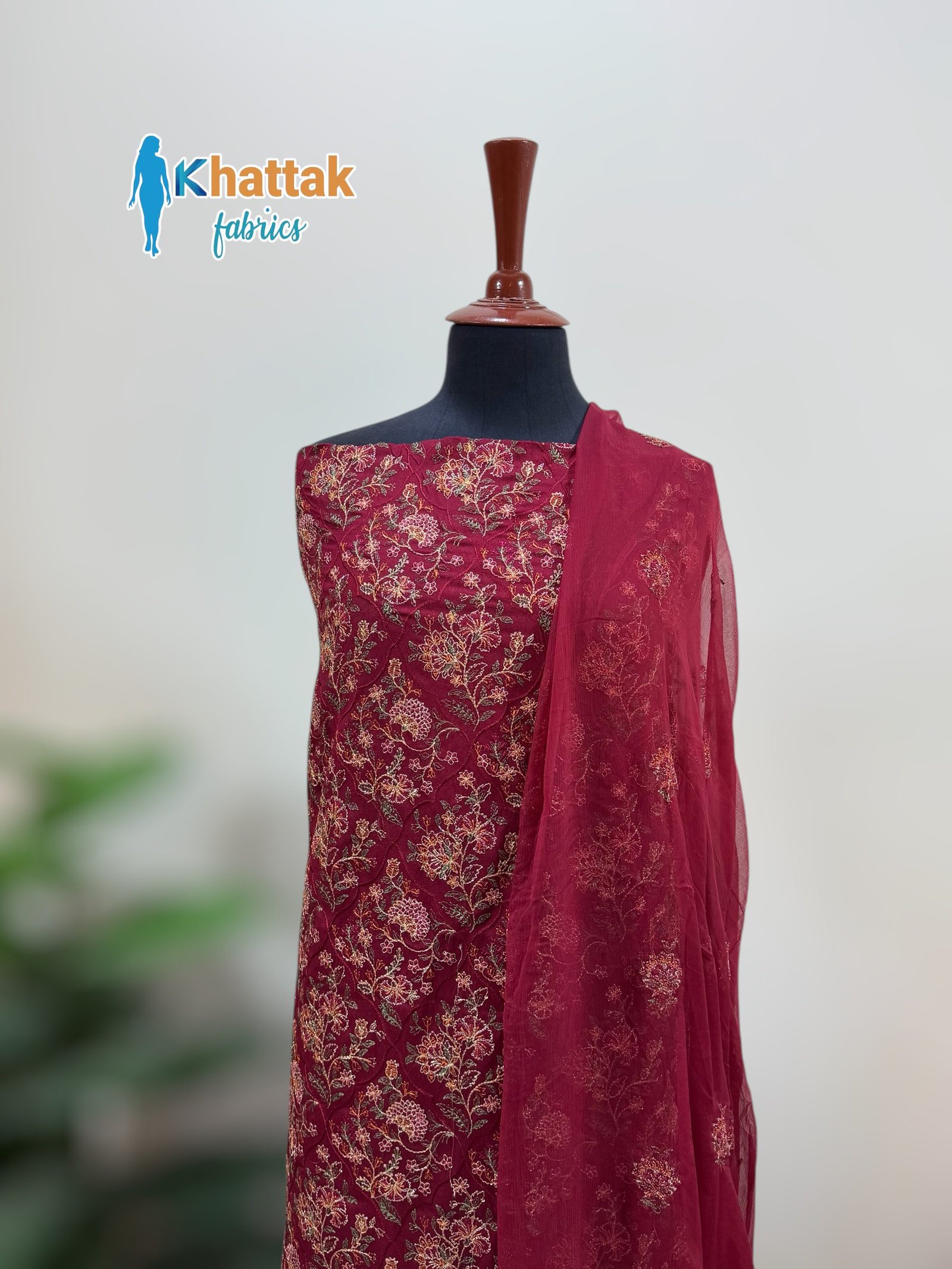 Winter Karandi Suit KF-123 Fabric Set Winter Karandi 3PC KF-123 Embroidered Suit Fabric Set