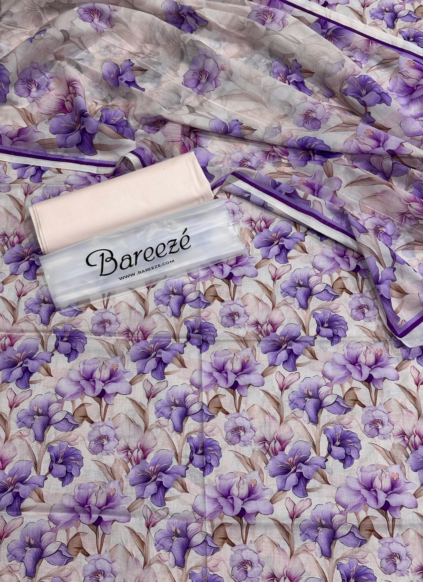 bareeze 3pc printed lawn
