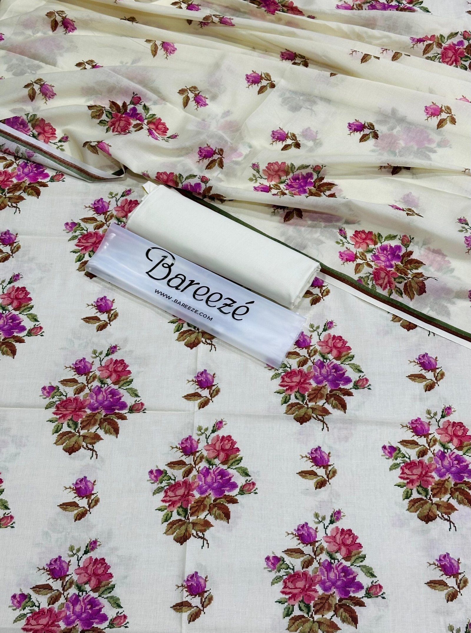 bareeze 3pc printed lawn